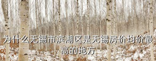 為什么無錫市濱湖區(qū)是無錫房價均價最高的地方