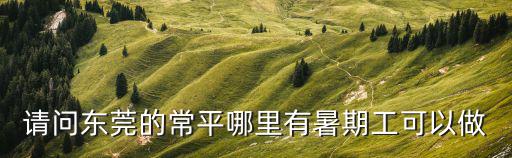 請問東莞的常平哪里有暑期工可以做
