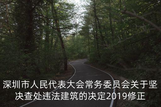 深圳市人民代表大會常務委員會關于堅決查處違法建筑的決定2019修正