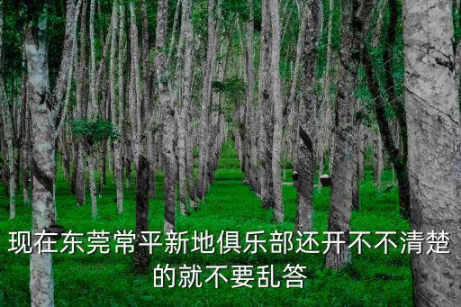 現(xiàn)在東莞常平新地俱樂部還開不不清楚的就不要亂答