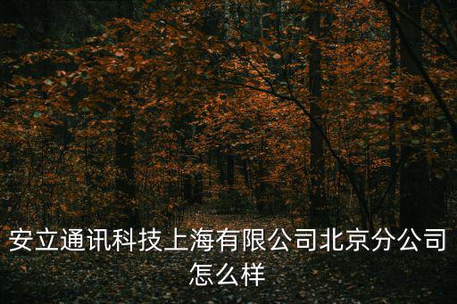 安立通訊科技上海有限公司北京分公司怎么樣