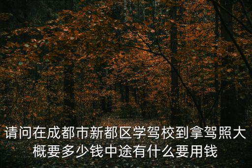 請問在成都市新都區學駕校到拿駕照大概要多少錢中途有什么要用錢