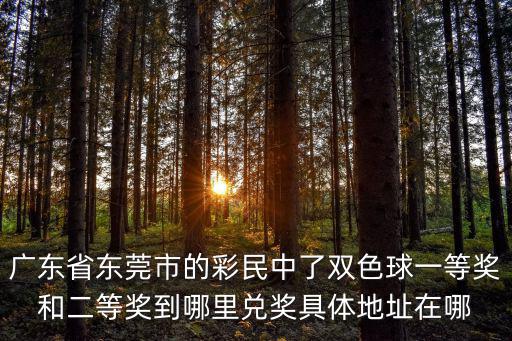 東莞福利彩票對獎中心，廣東省東莞市的彩民中了雙色球一等獎和二等獎到哪里兌獎具體地址在哪