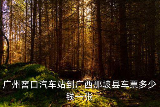 廣州到那坡汽車站時刻表，廣州省站到那坡縣幾點發車
