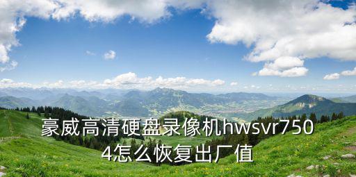豪威高清硬盤錄像機hwsvr7504怎么恢復出廠值