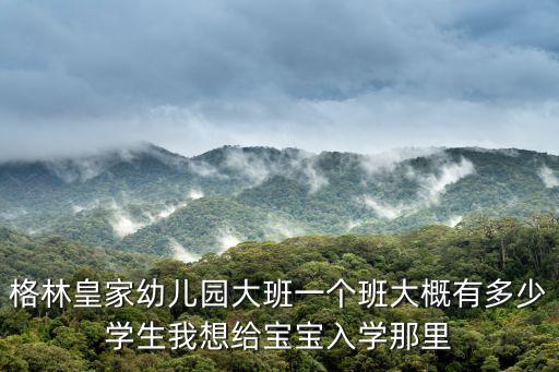 格林皇家幼兒園大班一個班大概有多少學生我想給寶寶入學那里
