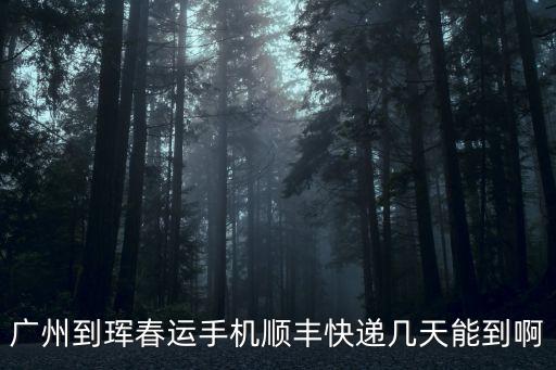 廣州到琿春運手機順豐快遞幾天能到啊