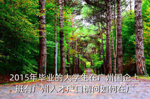 2015年畢業(yè)的大學(xué)生在廣州國(guó)企上班有廣州人才戶口請(qǐng)問(wèn)如何在廣