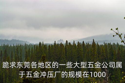 跪求東莞各地區的一些大型五金公司屬于五金沖壓廠的規模在1000
