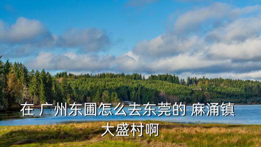 在 廣州東圃怎么去東莞的 麻涌鎮(zhèn) 大盛村啊