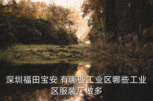 深圳福田區哪里服裝廠最多，深圳福田寶安 有哪些工業區哪些工業區服裝廠做多