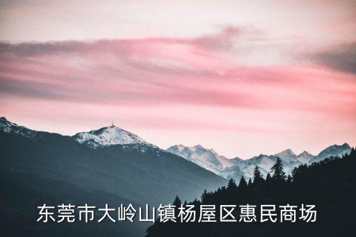 東莞市大嶺山鎮(zhèn)楊屋區(qū)惠民商場