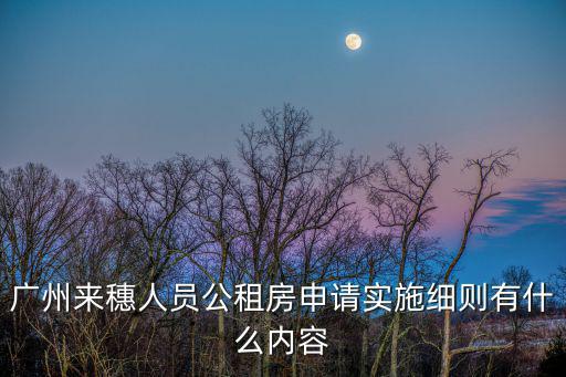 廣州來(lái)穗人員公租房申請(qǐng)實(shí)施細(xì)則有什么內(nèi)容