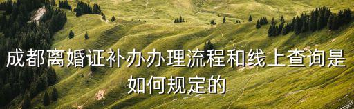 成都離婚證補辦辦理流程和線上查詢是如何規定的