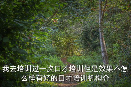 我去培訓過一次口才培訓但是效果不怎么樣有好的口才培訓機構介