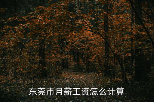 東莞市月薪工資怎么計(jì)算