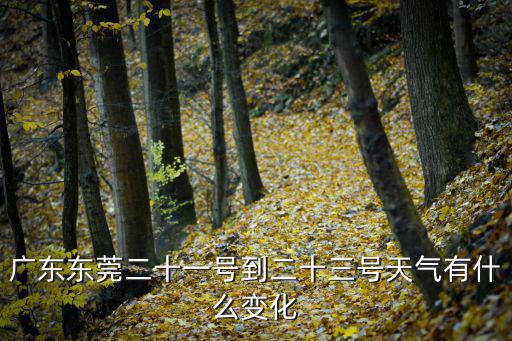 廣東東莞二十一號到二十三號天氣有什么變化