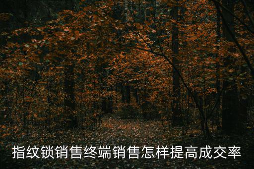 指紋鎖銷售終端銷售怎樣提高成交率