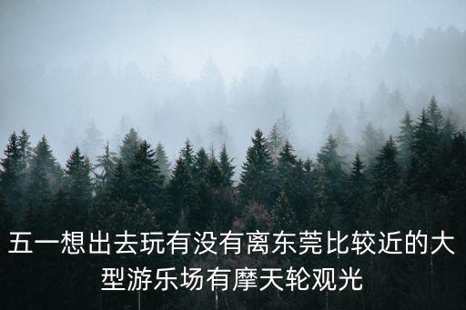五一想出去玩有沒有離東莞比較近的大型游樂場有摩天輪觀光