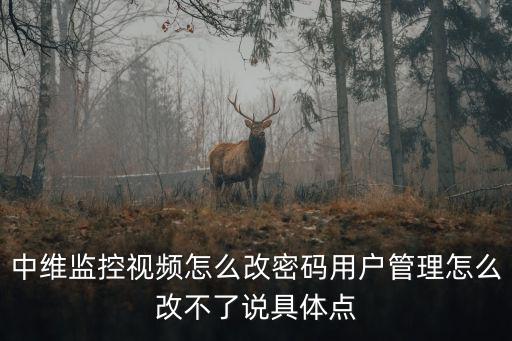 中維監(jiān)控視頻怎么改密碼用戶管理怎么改不了說具體點