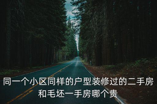 同一個小區同樣的戶型裝修過的二手房和毛坯一手房哪個貴