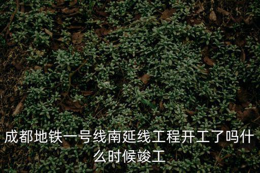 成都地鐵一號線南延線工程開工了嗎什么時候竣工