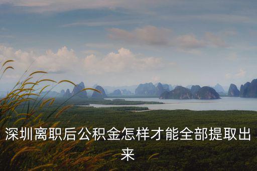 深圳離職后公積金怎樣才能全部提取出來