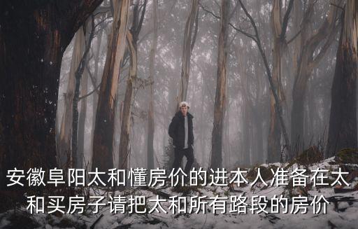 安徽阜陽太和懂房價的進本人準備在太和買房子請把太和所有路段的房價