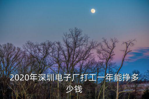 2020年深圳電子廠打工一年能掙多少錢