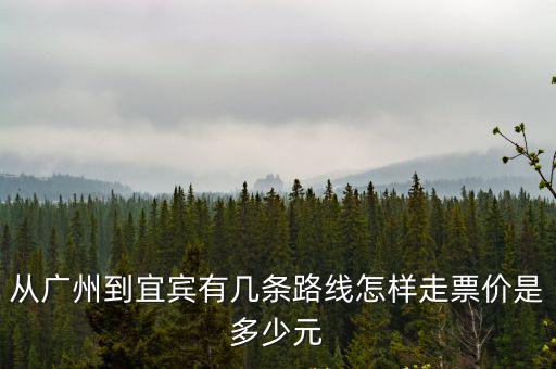 從廣州到宜賓有幾條路線怎樣走票價是多少元