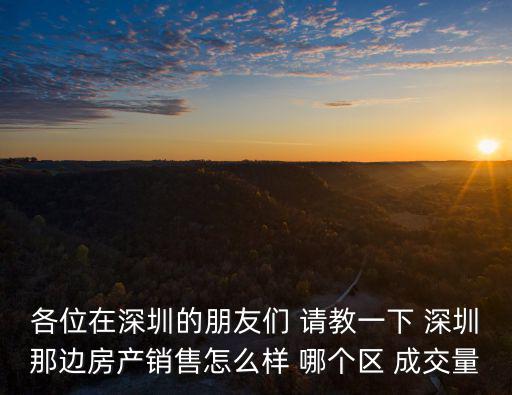 各位在深圳的朋友們 請(qǐng)教一下 深圳那邊房產(chǎn)銷(xiāo)售怎么樣 哪個(gè)區(qū) 成交量