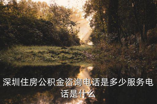深圳市公積金 電話，深圳住房公積金中心的咨詢電話多少