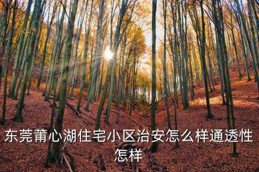 東莞莆心湖住宅小區治安怎么樣通透性怎樣