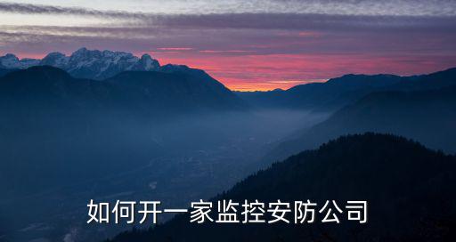 如何開一家監(jiān)控安防公司