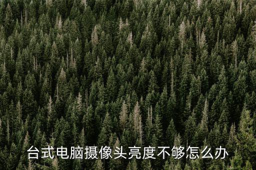 臺式電腦攝像頭亮度不夠怎么辦