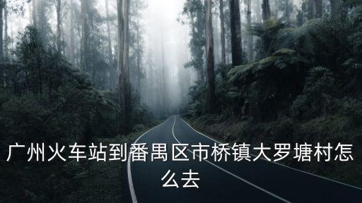 廣州火車站到番禺區(qū)市橋鎮(zhèn)大羅塘村怎么去