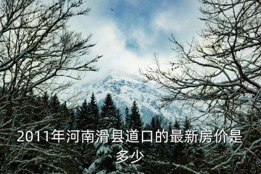 2011年河南滑縣道口的最新房價是多少