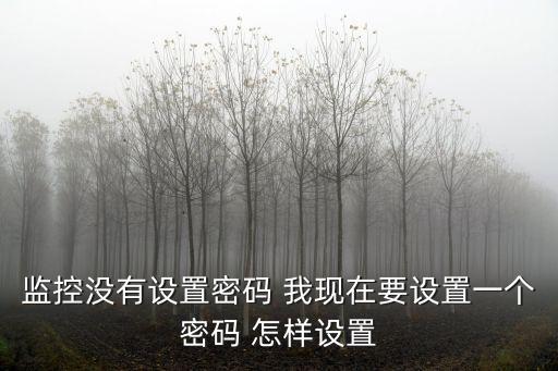 監(jiān)控沒有設(shè)置密碼 我現(xiàn)在要設(shè)置一個(gè)密碼 怎樣設(shè)置