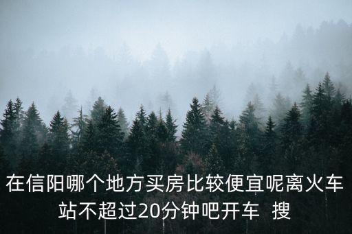 在信陽哪個地方買房比較便宜呢離火車站不超過20分鐘吧開車  搜