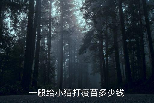 一般給小貓打疫苗多少錢