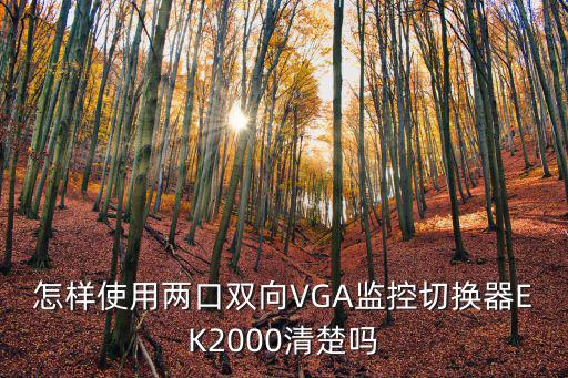 怎樣使用兩口雙向VGA監控切換器EK2000清楚嗎