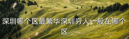 深圳哪個區最繁華深圳窮人一般在哪個區