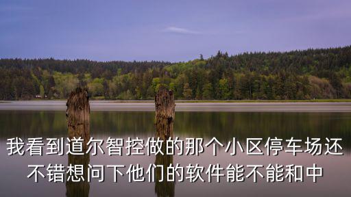 我看到道爾智控做的那個小區停車場還不錯想問下他們的軟件能不能和中