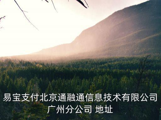 易寶支付北京通融通信息技術(shù)有限公司廣州分公司 地址