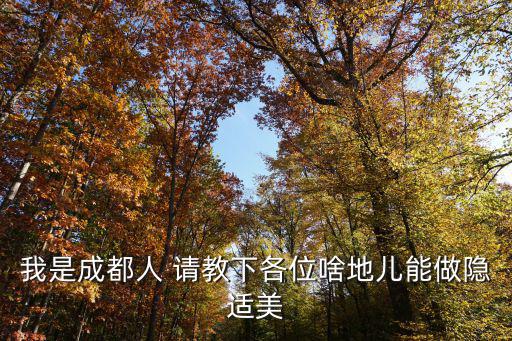 我是成都人 請教下各位啥地兒能做隱適美