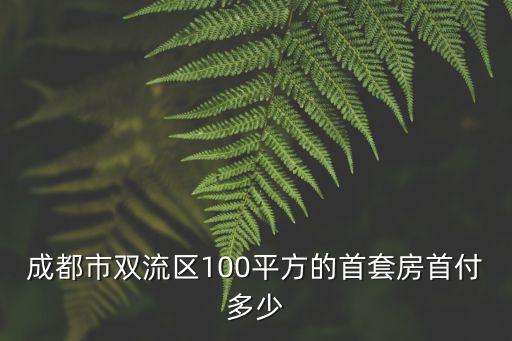 成都市雙流區(qū)100平方的首套房首付多少