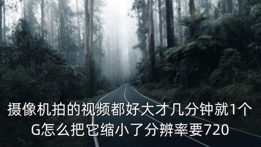 攝像機拍的視頻都好大才幾分鐘就1個G怎么把它縮小了分辨率要720