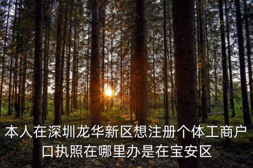 本人在深圳龍華新區想注冊個體工商戶口執照在哪里辦是在寶安區