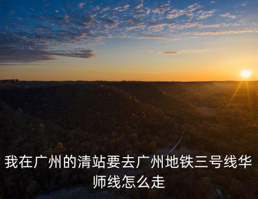 我在廣州的清站要去廣州地鐵三號(hào)線華師線怎么走