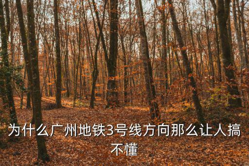 為什么廣州地鐵3號(hào)線方向那么讓人搞不懂